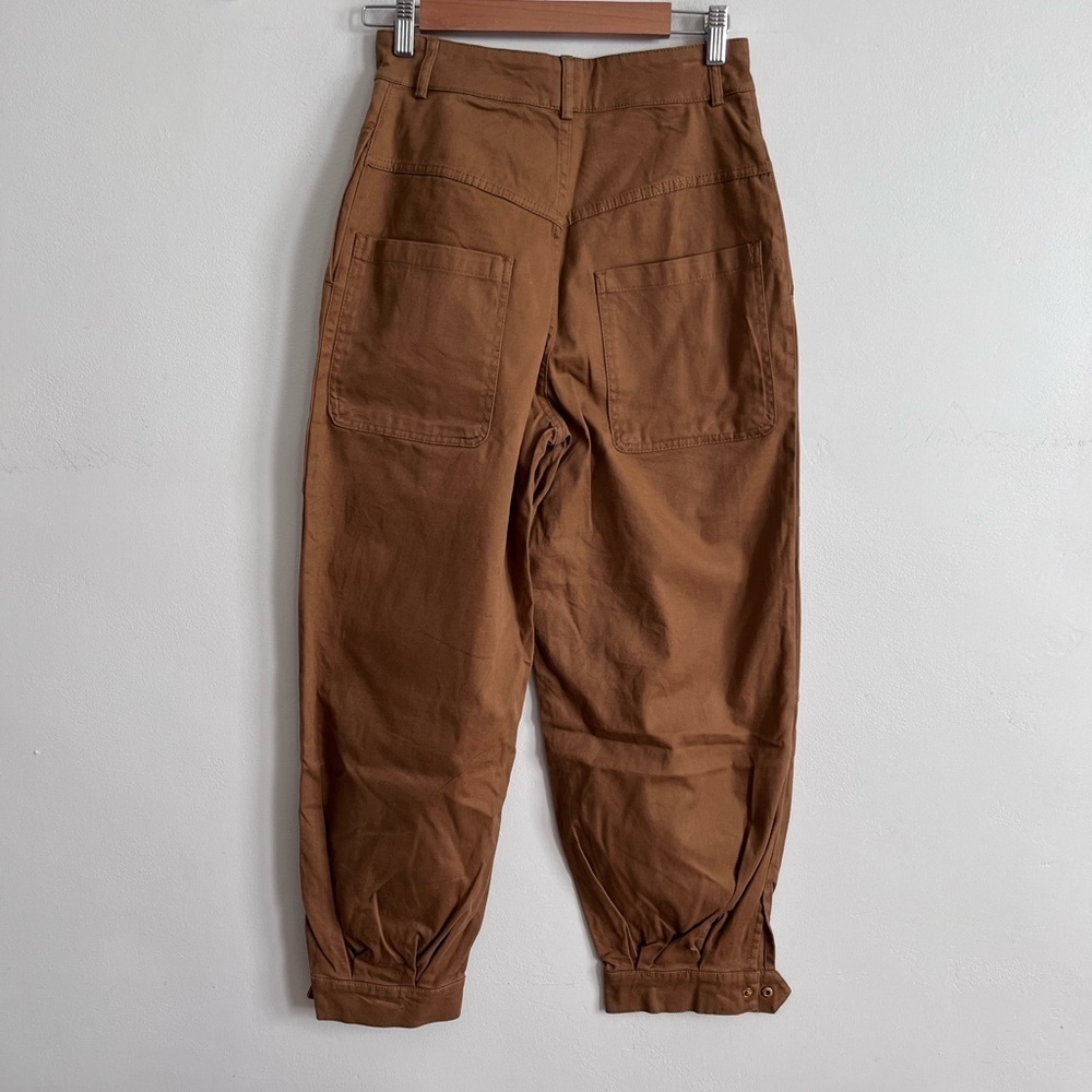 ZARA SNAP BUTTON CUFFED PANTS-TAUPE BROWN-7149/240 - Picture 7 of 10